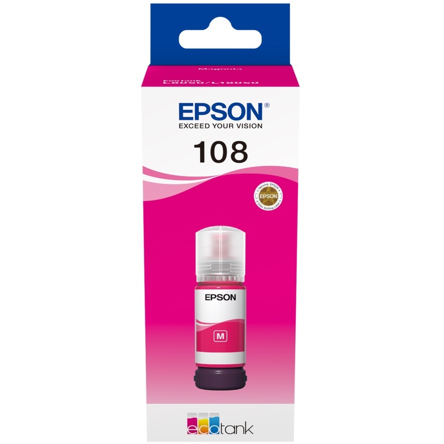 Genuine EPSON 108 EcoTank Magenta ink bottle (70ML) 